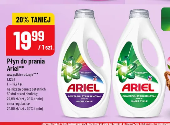 Płyn do prania mountain spring Ariel promocja w POLOmarket