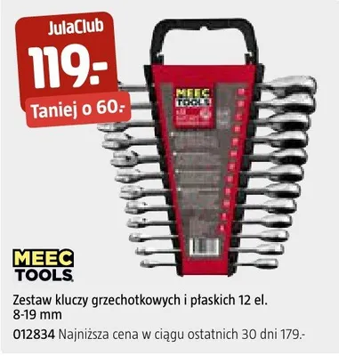 Zestaw kluczy grzechotkowych i płaskich 12 el. 8-19 mm promocja w Jula