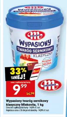 Wypasiony twaróg sernikowy klasyczny Mlekovita promocja w Twój Market