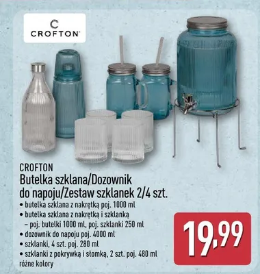 Butelka szklana z nakrętką Crofton 1000ml promocja w Aldi