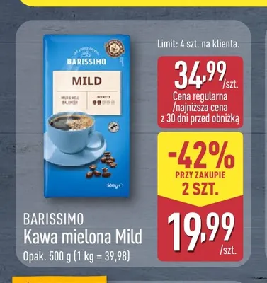 Kawa mielona Barissimo Mild promocja w Aldi