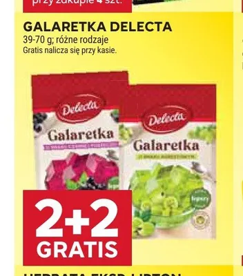 Galaretka Delecta o smaku truskawkowym promocja w Stokrotka