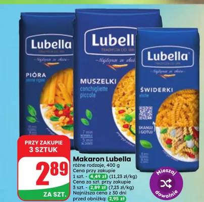 Makaron Lubella pióra promocja w Dino