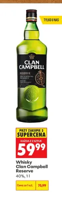 Whisky Clan Campbell Reserve 40% promocja w Biedronka