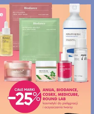 Kosmetyki do pielęgnacji i oczyszczania twarzy Anua, Biodance, Cosrx, Medicube, Round Lab promocja w Super-Pharm