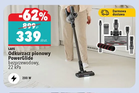 Odkurzacz pionowy bezprzewodowy Lafe PowerGlide promocja w Biedronka