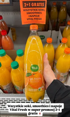 Sok 100% pomarańcza Vital Fresh promocja w Biedronka