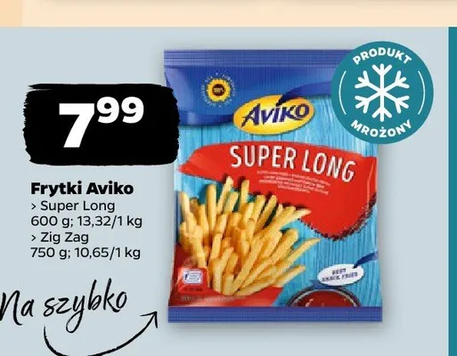 Frytki Super Long Aviko promocja w Netto