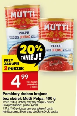 Pomidory drobno krojone bez skórek Mutti Polpa promocja w Twój Market