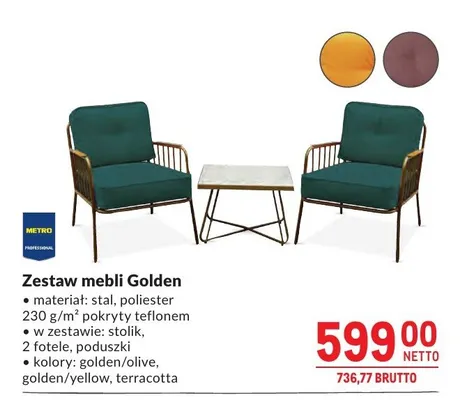 Zestaw mebli METRO PROFESSIONAL Golden promocja w Makro