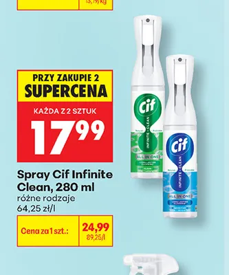 Spray Cif Infinite Clean promocja w Biedronka