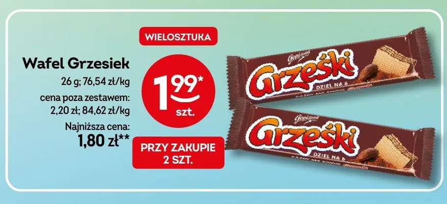 Wafel Grześki Dziel na 6 promocja w Żabka