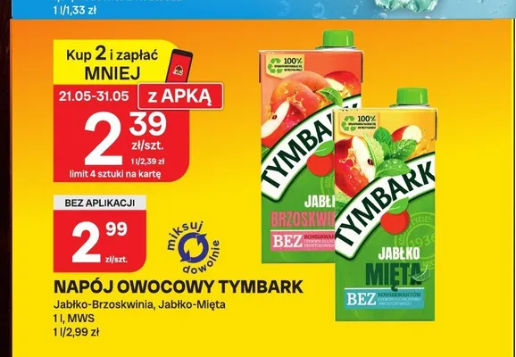 Napój owocowy Tymbark promocja w Chorten