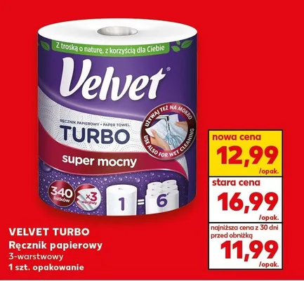 Ręcznik papierowy turbo super mocny 3-warstwowy promocja w Kaufland