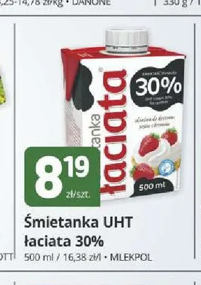 Śmietanka UHT Łaciata 30% Mlekpol promocja w Marketvita