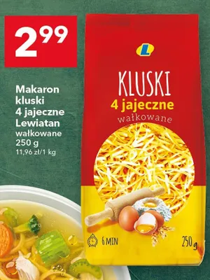 Makaron kluski 4 jajeczne Lewiatan wałkowane promocja w LEWIATAN