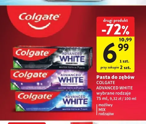 Pasta do zębów Colgate Advanced White promocja w Intermarche