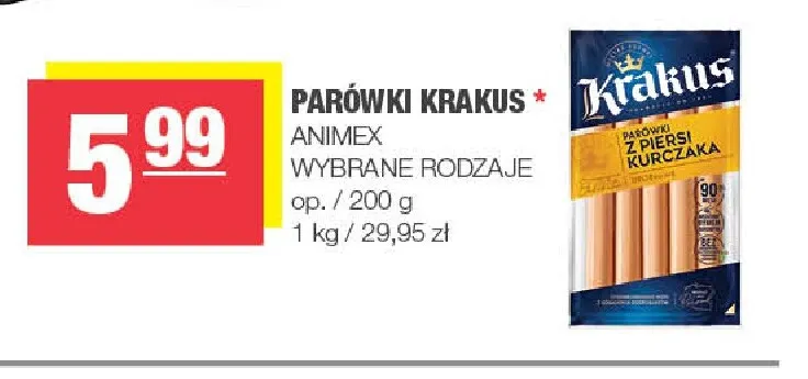 Parówki Krakus promocja w SPAR