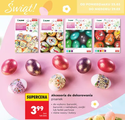 Akcesoria do dekorowania pisanek promocja w Biedronka