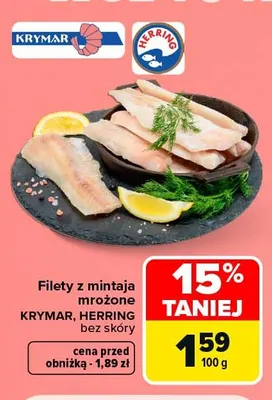Filety z mintaja mrożone bez skóry Herring promocja w Carrefour