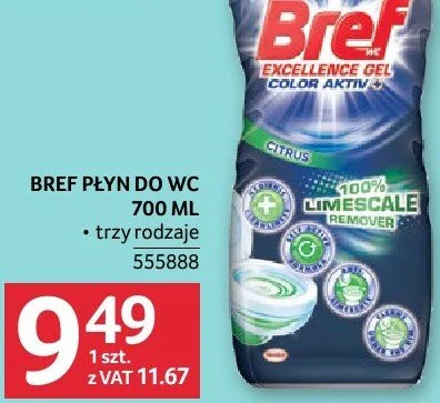 Płyn do WC Bref Limescale 700 ml promocja w Selgros