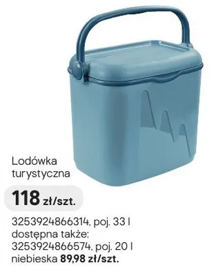 Lodówka turystyczna niebieska promocja w Castorama