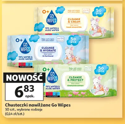 Chusteczki nawilżane Go Wipes Cleanse & Cream promocja w Auchan