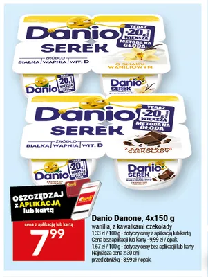 Serek Danio z kawałkami czekolady Danone 4-pak promocja w Twój Market