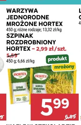 Szpinak rozdrobniony Hortex promocja w Stokrotka