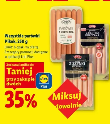 Parówki z szynki Pikok Premium promocja w Lidl