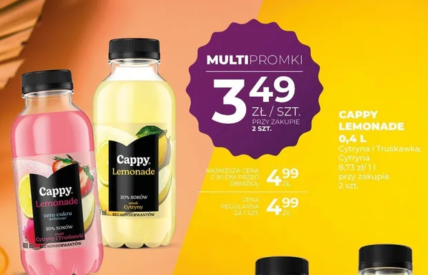 Napój Cappy Lemonade Cytryna promocja w Duży Ben