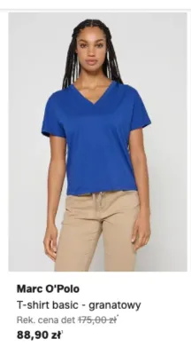 T-shirt basic Marc O'Polo granatowy promocja w Lounge by Zalando
