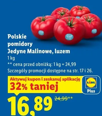 Pomidory jedyne Malinowe, luzem promocja w Lidl