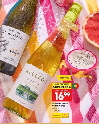 Wino białe półwytrawne Aveleda Fonte Vinho Verde promocja w Biedronka