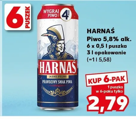 Piwo Harnaś 5,8% alk. promocja w Kaufland