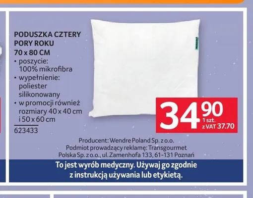 Poduszka Cztery Pory Roku 70x80 cm promocja w Selgros