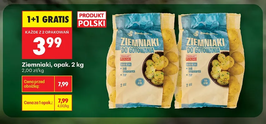 Ziemniaki do gotowania polskie promocja w Biedronka