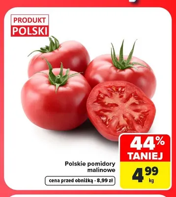 Pomidory malinowe polskie promocja w Carrefour