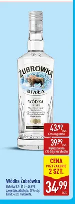 Wódka Żubrówka promocja w Aldi
