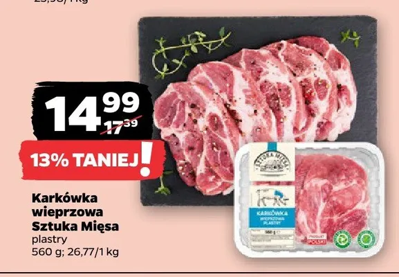 Karkówka wieprzowa plastry promocja w Netto