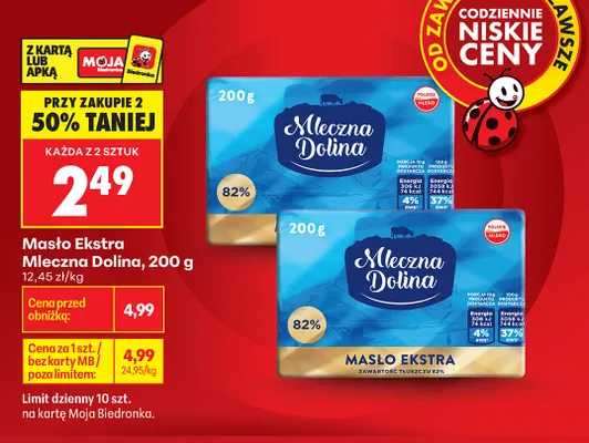 Masło ekstra Mleczna Dolina promocja w Biedronka