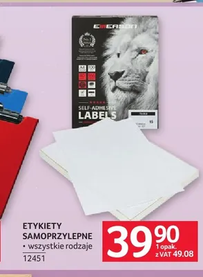 Etykiety samoprzylepne Emerson promocja w Selgros