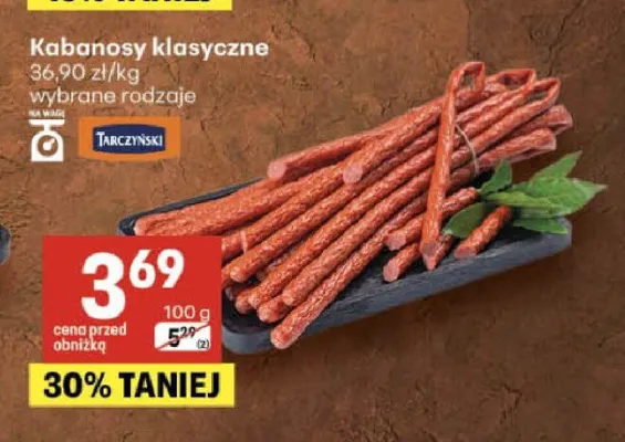 Kabanosy klasyczne Tarczyński promocja w Delikatesy Centrum