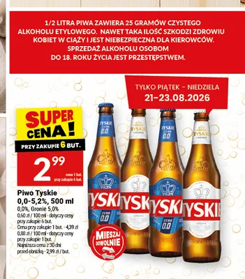 Piwo bezalkoholowe Tyskie promocja w Twój Market