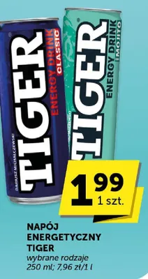 Napój energetyczny Tiger wybrane rodzaje promocja w Groszek