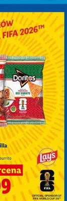 Chipsy tortilla Doritos mexican beef burrito promocja w Lidl