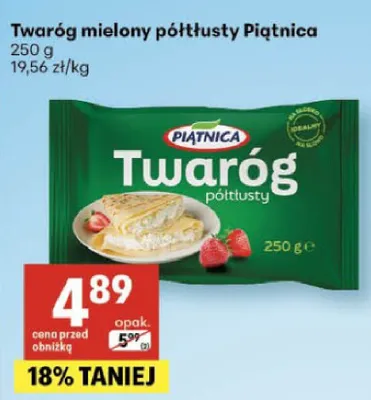 Twaróg mielony półtłusty Piątnica promocja w Delikatesy Centrum