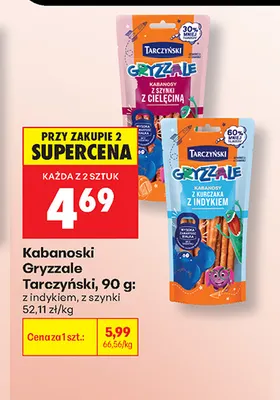 Kabanoski Gryzzale z indykiem Tarczyński promocja w Biedronka