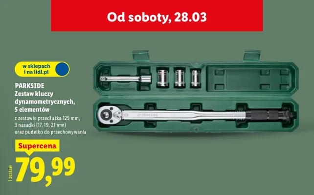 Zestaw kluczy dynamometrycznych 5 elementów promocja w Lidl