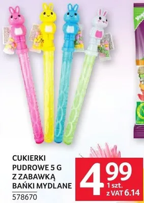 Cukierki pudingowe 5 g z zabawką banki mydlane promocja w Selgros